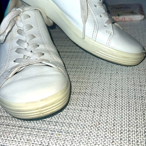 Ecco sneakers, Soft leather 7 Sneaker Size EUR39 white& Tiffany green - Picture 3 of 10